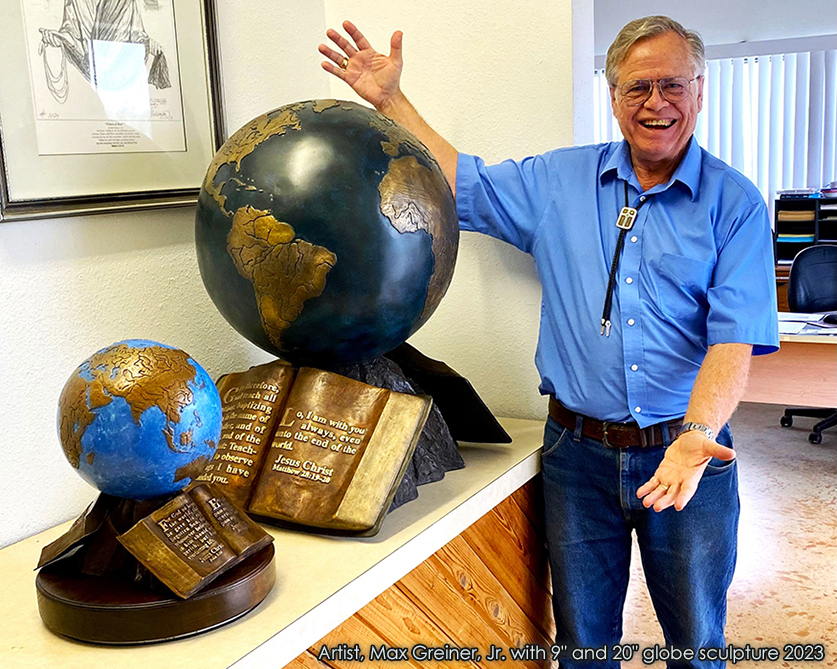 Two Bronze Globes